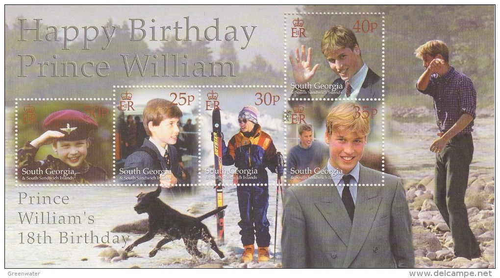 South Georgia 2000 Prince William´s 18th Birthday M/s ** Mnh (32381) - Zuid-Georgia