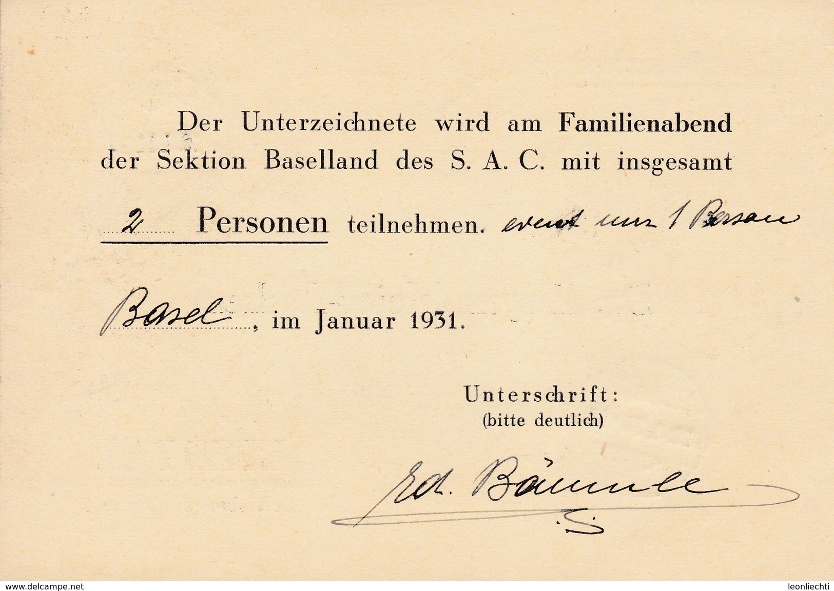 Drucksachen. Basel Fil. Spalen 29.1.1931 N. Liestal. Nachporto: SBK: 45 / Mi:45x - Postage Due