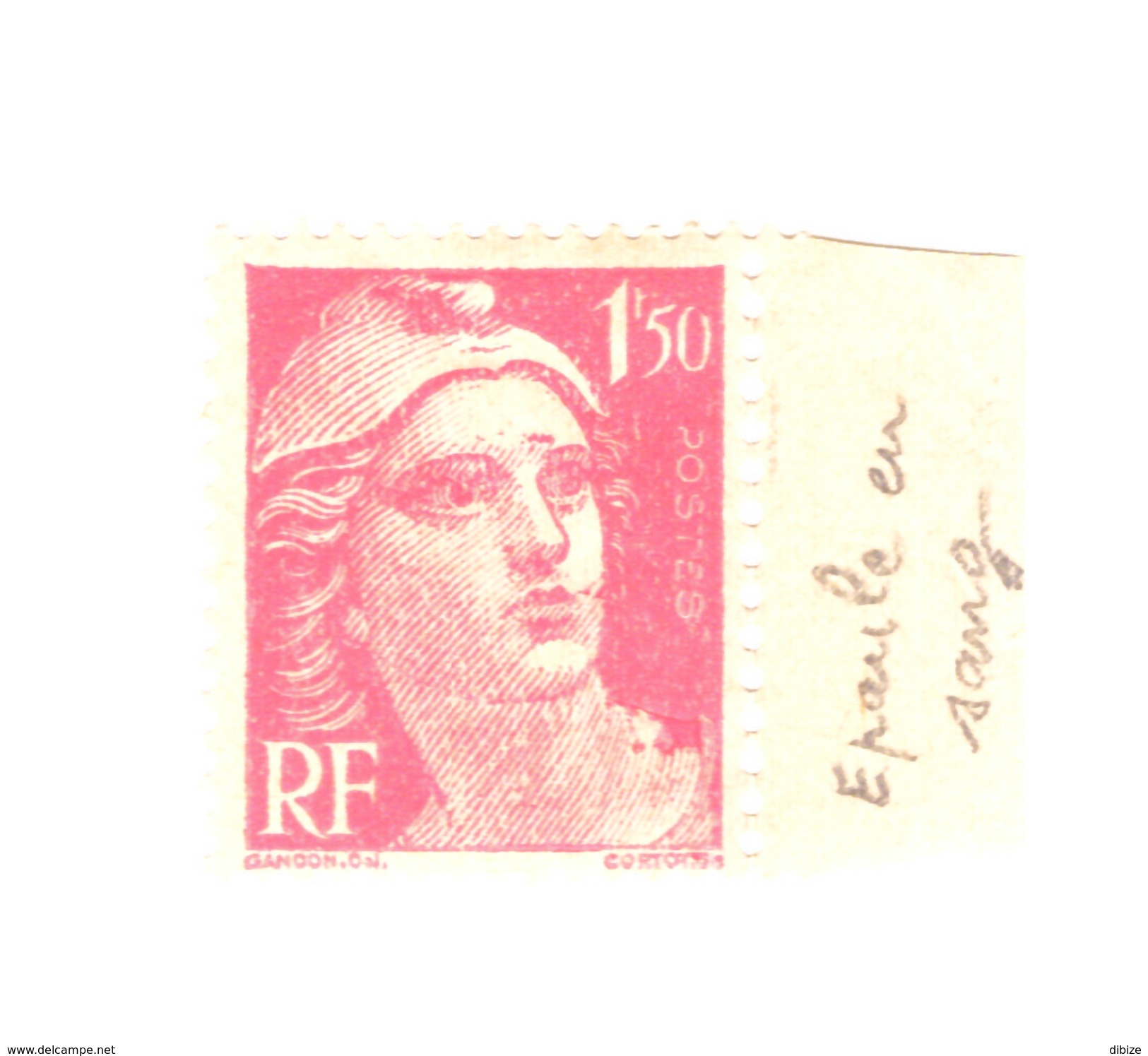 Timbre France Marianne N° 712 De 1945-1947. Défaut : Epaule En Sang. Variété. - Oddities On Stamps