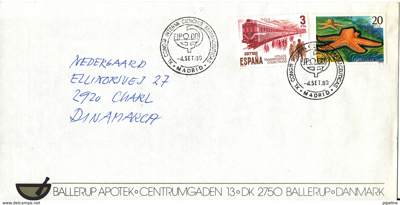 Spain Cover FIP 80 International Pharmacy Congress Madrid 4-9-1980 Nice Cover - Lettres & Documents