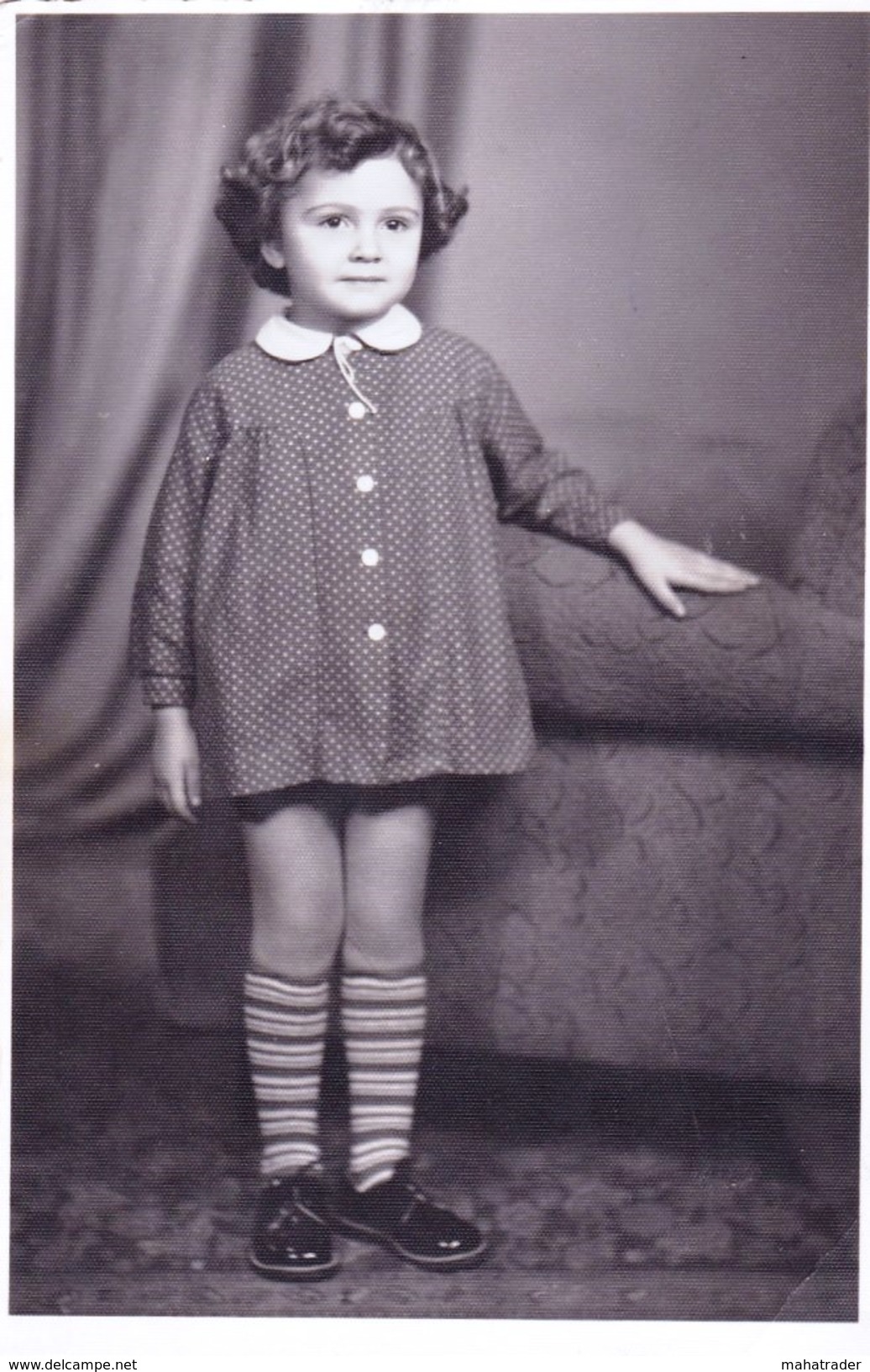 Old Original Photo - Cute Little Girl Posing - 13.4x8.7 Cm - Personnes Anonymes