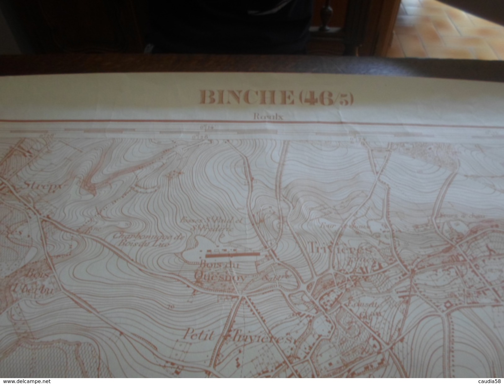 Binche, Carte De De 1,13m X 89cm. - Cartes Topographiques