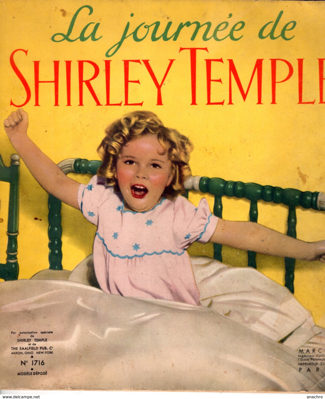 SHIRLEY TEMPLE LA JOURNEE De Shirley ROMAN PHOTO ENFANT STAR - Cinéma/Télévision