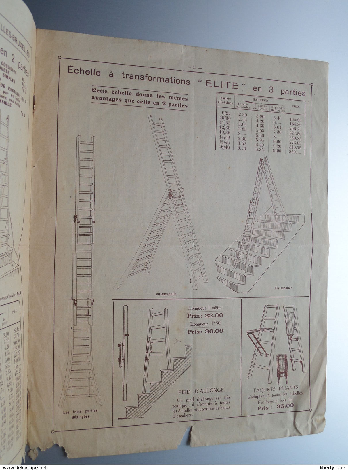 DE CONINCK échelles Ixelles Bruxelles échelles A Coulisses ( Vieux Doc / Voir Photo ) Anno 19?? ( 6 Pag. / Zie Foto ) ! - Publicités