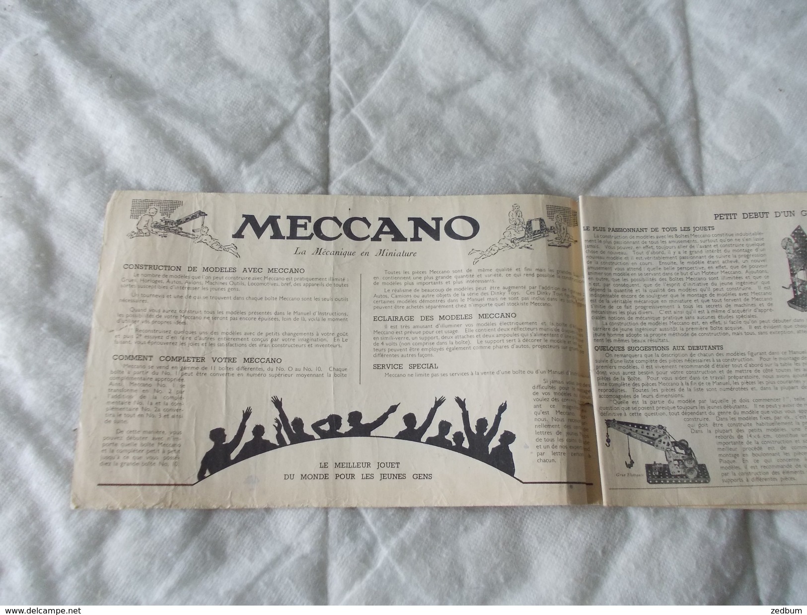 Meccano Instructions Pour L'emploi De La Boite N° 1 Version état Correct - Meccano