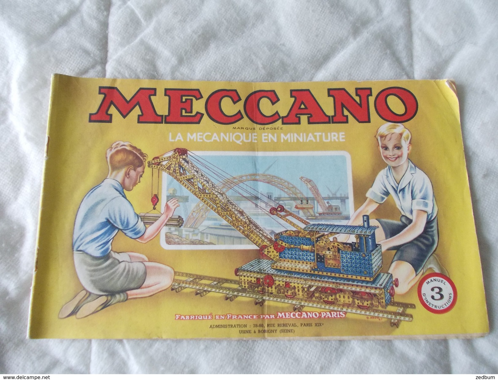 Meccano La Mécanique En Miniature Manuel D'instructions N° 3 - Meccano