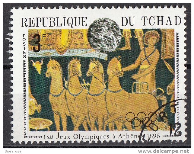 228Aa Ciad 1970  Summer Olympics Athenes  1986  Used Quadriga - Sommer 1896: Athen