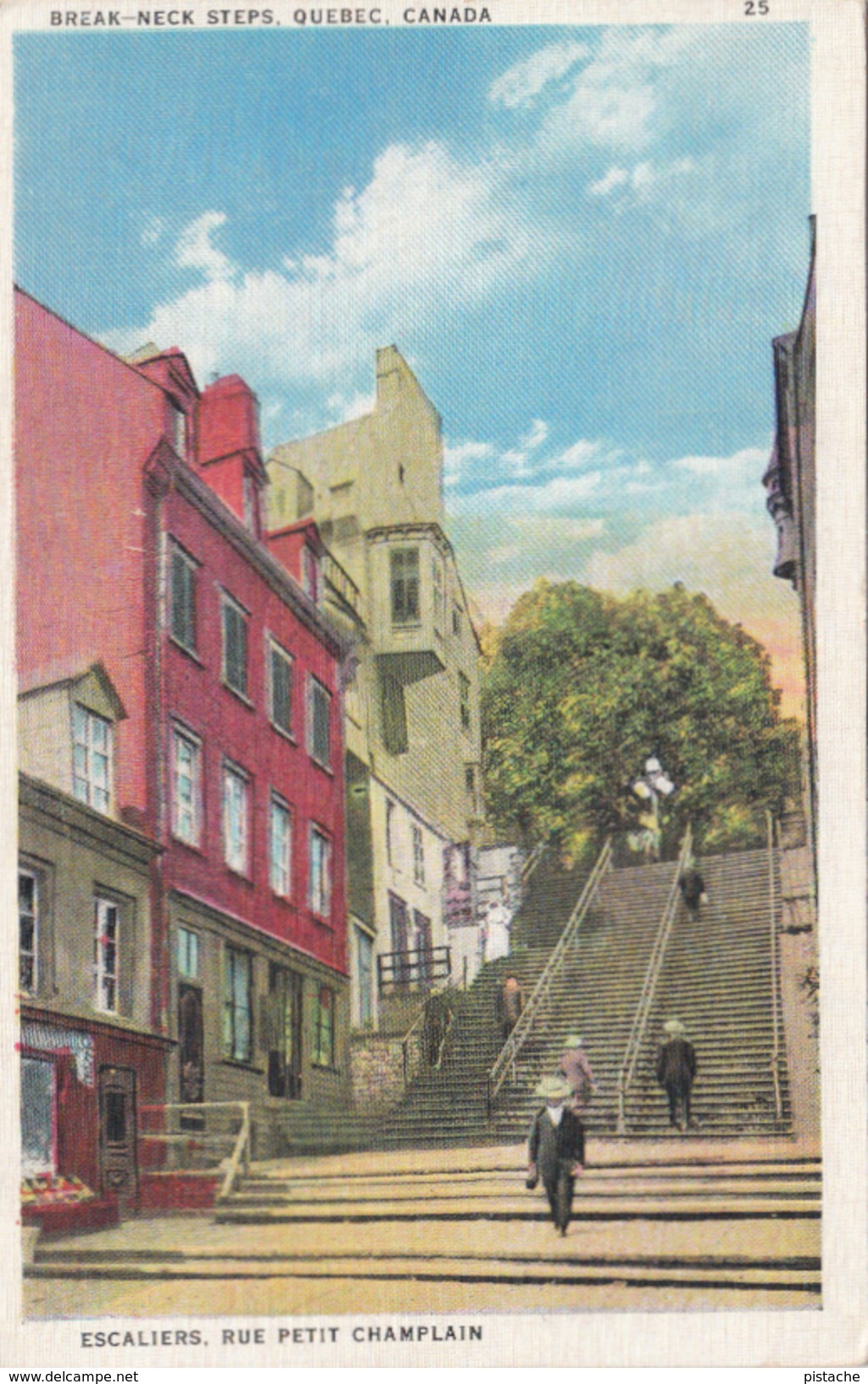 Québec City - Escaliers Rue Petit Champlain - Librairie Garneau -  2 Scans - Québec - La Cité