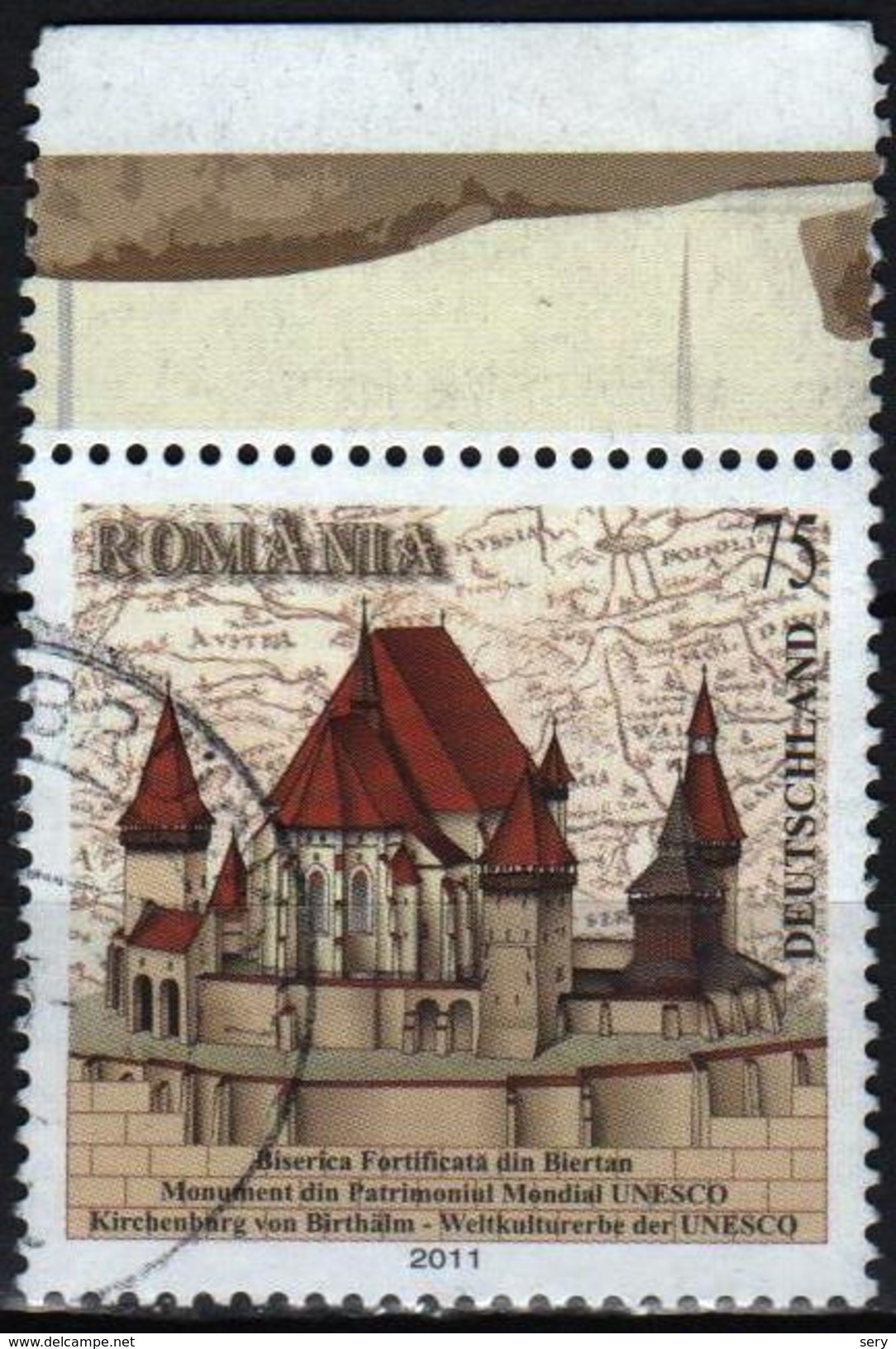 Germany 2011 1 V Used  Biertan World Heritage  Joint Issue Romania UNESCO Architecture - Emissions Communes