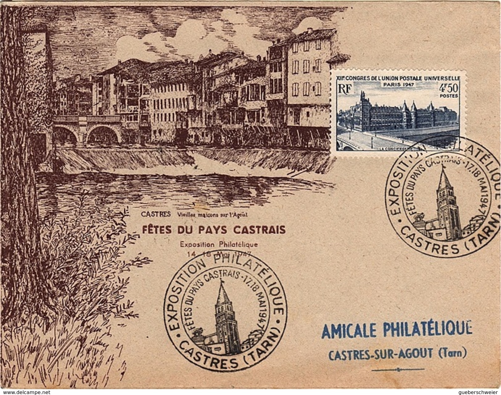 FR-L202 - FRANCE N° 781 Sur Lettre Exposition Philatélique Castres 1947 - Expositions Philatéliques