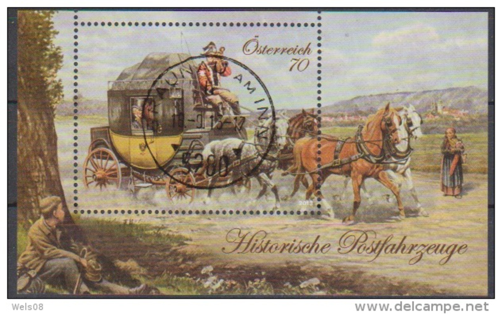 Österreich 2013: Block "Historische Postfahrzeuge" Gestempelt (siehe Foto/Scan) - Gebraucht