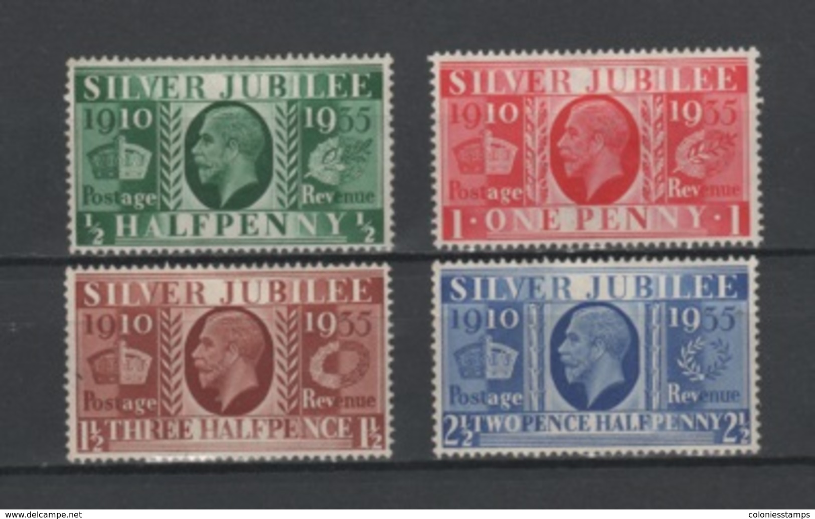 (S1712) GREAT BRITAIN, 1935 (25th Anniversary Of The Reign Of King George V). Complete Set. Mi ## 189-192. Mint Hinged* - Unused Stamps