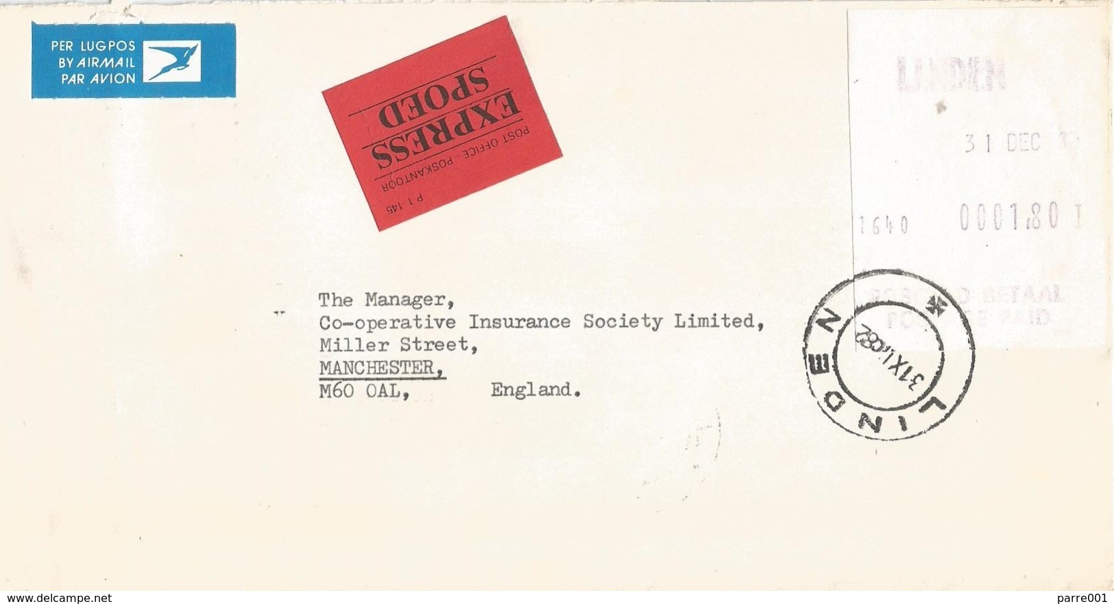 South Africa RSA 1982 Linden Meter Franking PO6.1. Unidentified ATM EMA FRAMA Express Cover - Frankeervignetten (Frama)