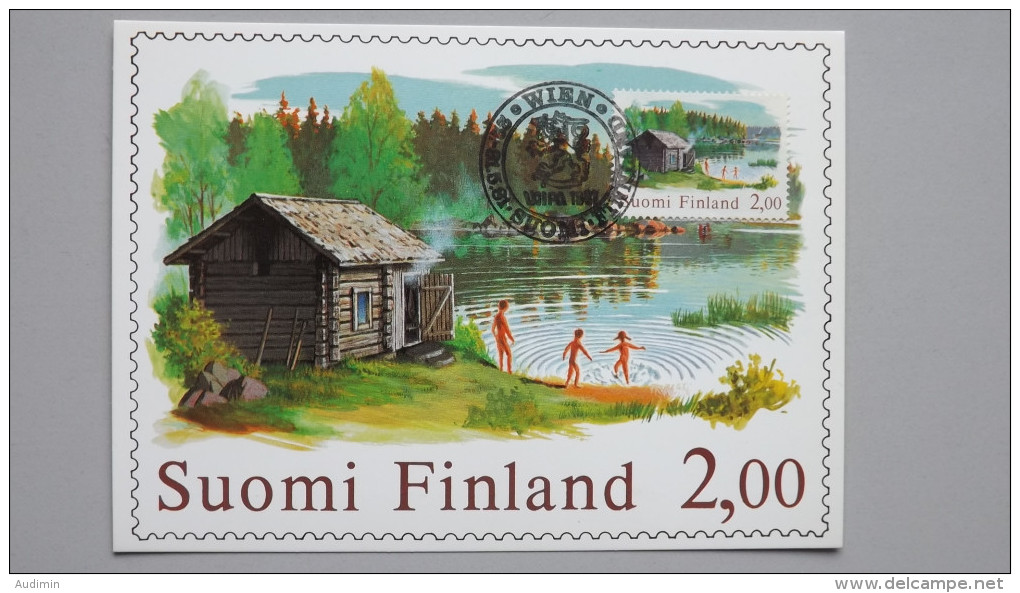 Finnland 810 Yt 775, Maximumkarte MK/CM, SST WIPA ´81, Sauna An Binnensee - Cartoline Maximum