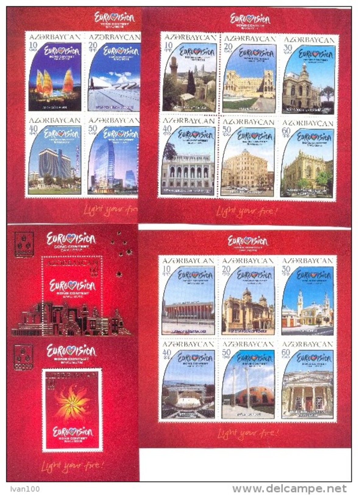 2012.  Azerbaijan, Eurovision´2012, 3 Sheetlets + S/s, Mint/** - Azerbaïjan