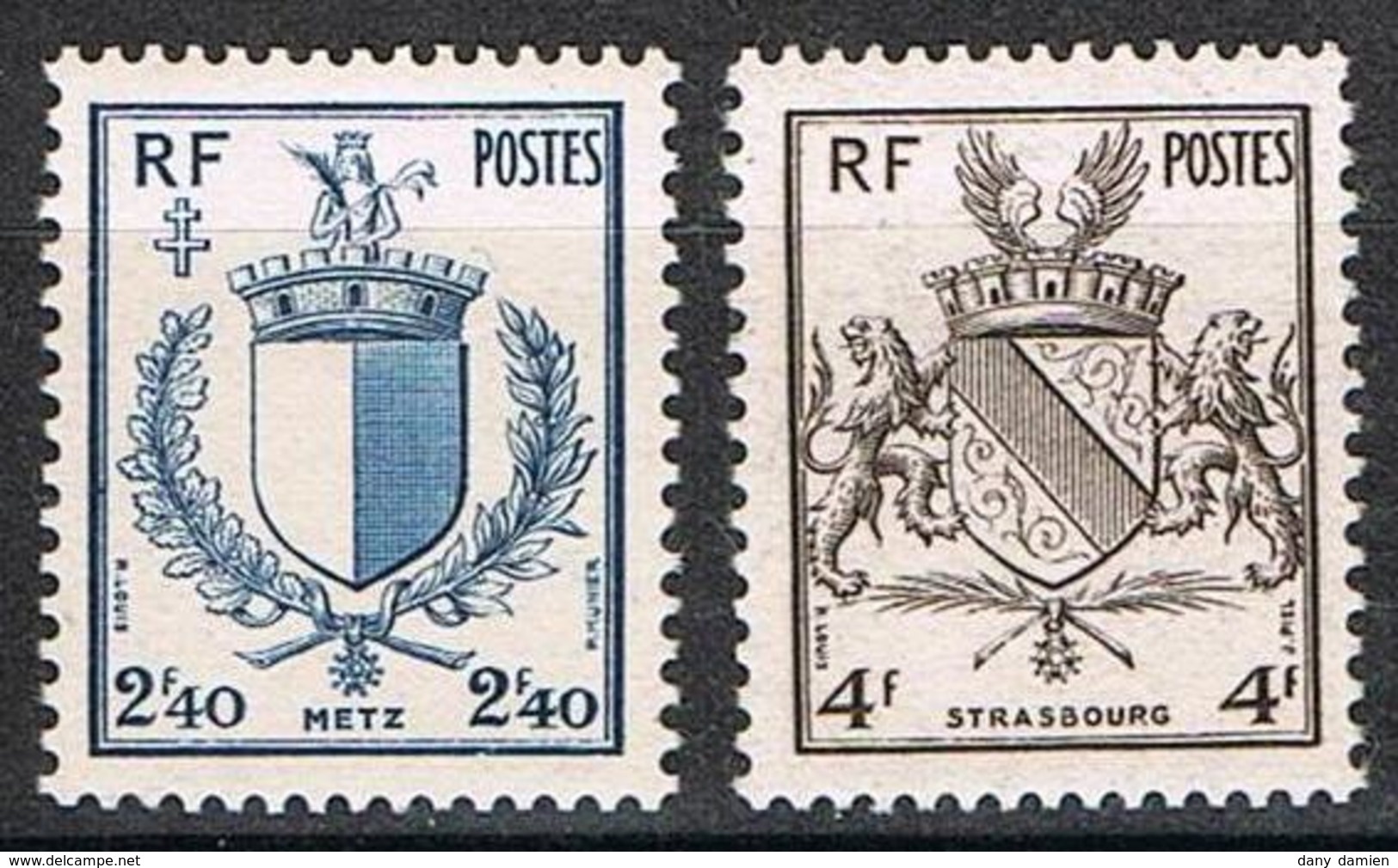 France - YT 734 & 735 - Libération De Metz Et De Strasbourg - Armoiries (1946) NEUF ** ETAT IMPECCABLE - Neufs