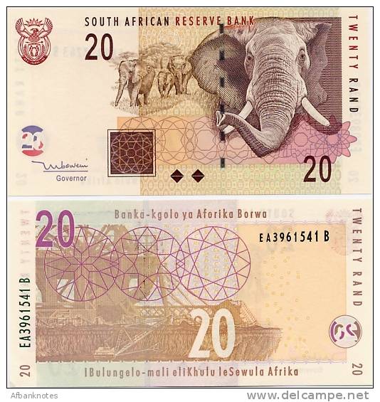 SOUTH AFRICA      20 Rand      P-129a       ND (2005)     UNC - Sudafrica