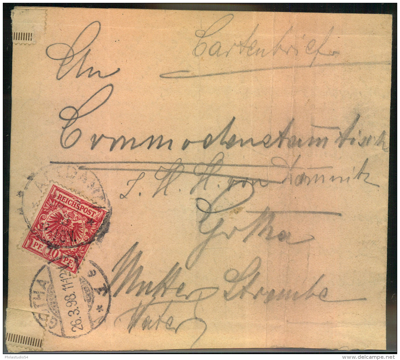 1898, Selbst Gebastelter Umschlag Mit Kaiser-Bildnis Ab Gotha. - Other & Unclassified