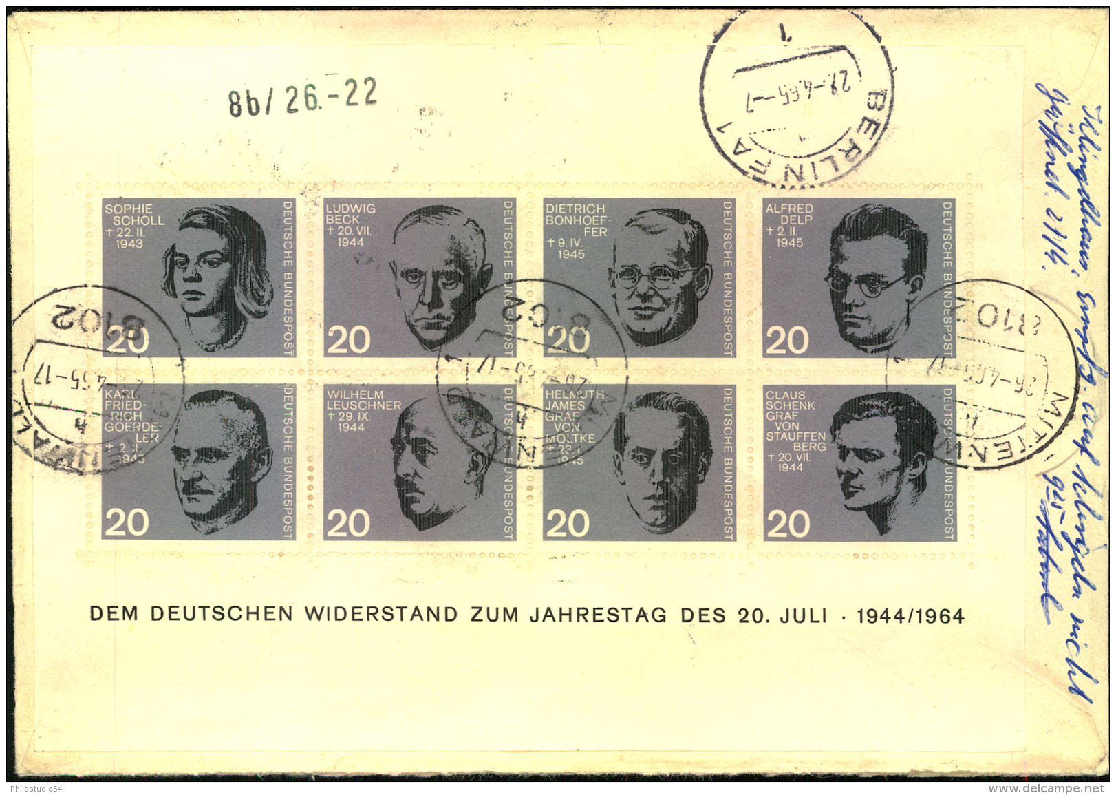 1965, Block 3 Rückseitig Auf Einschreiben-Expressbrief Ab MITTENWALD. In Berlin Mmit Rohrpost Befördert. - Sonstige & Ohne Zuordnung