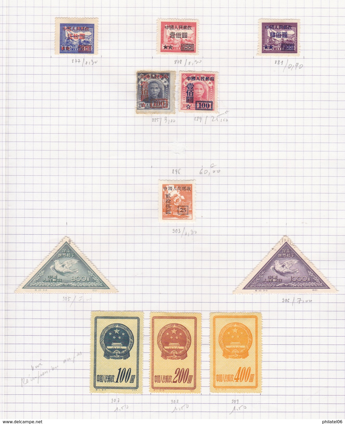 CHINA  COLLECTION STAMPS MINT AND USED (SOMEZ WITH DEFECTS)