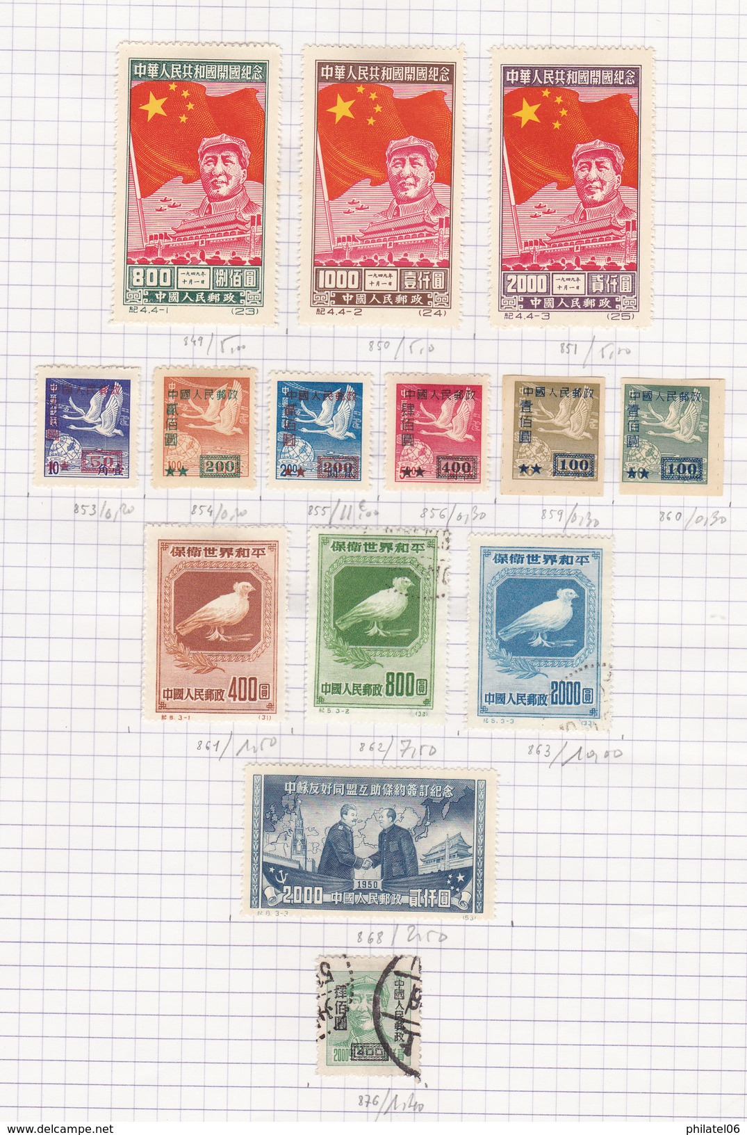 CHINA  COLLECTION STAMPS MINT AND USED (SOMEZ WITH DEFECTS)