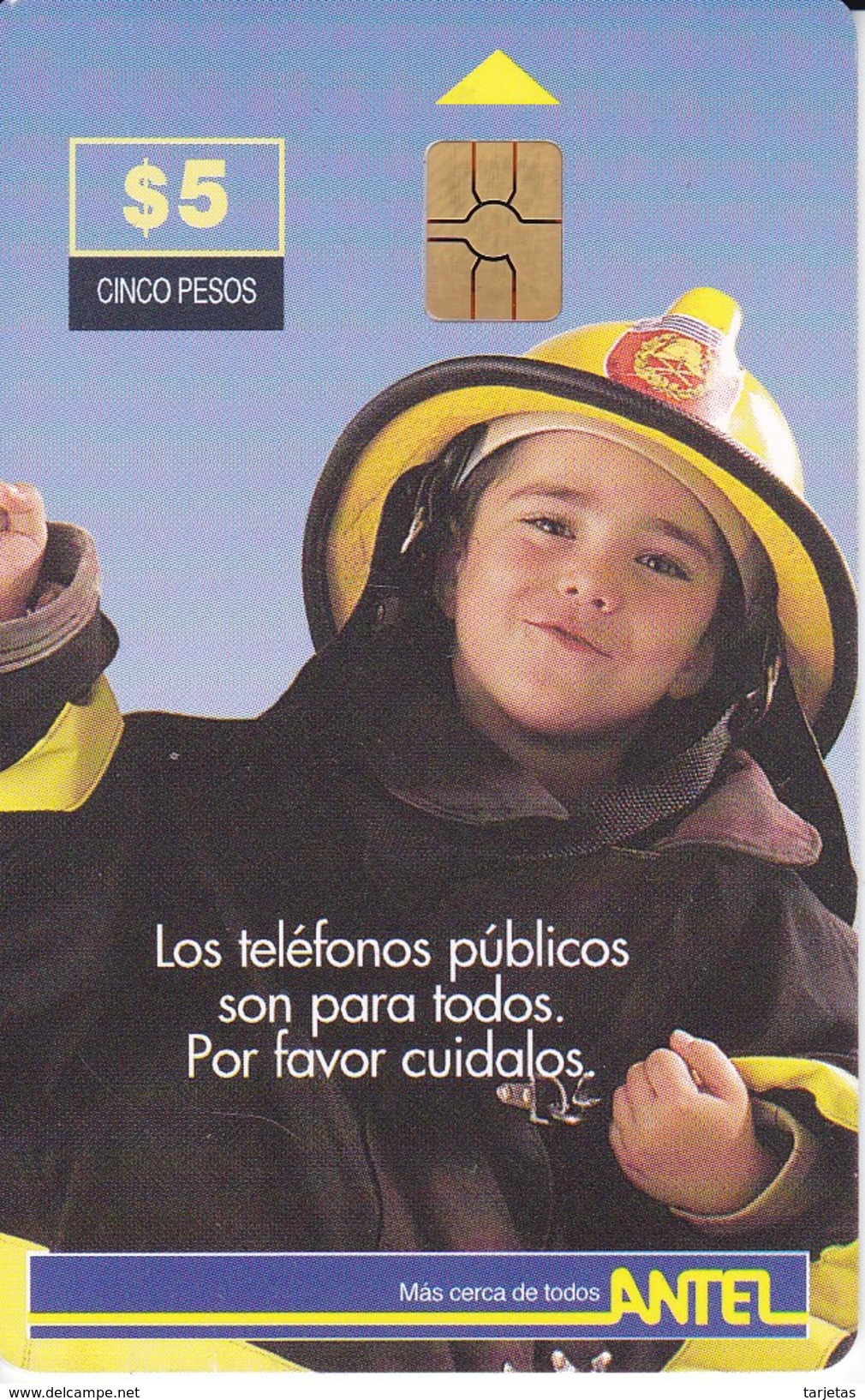 Nº 16b TARJETA DE URUGUAY  DE UN BOMBERITO (BOMBERO) - Uruguay