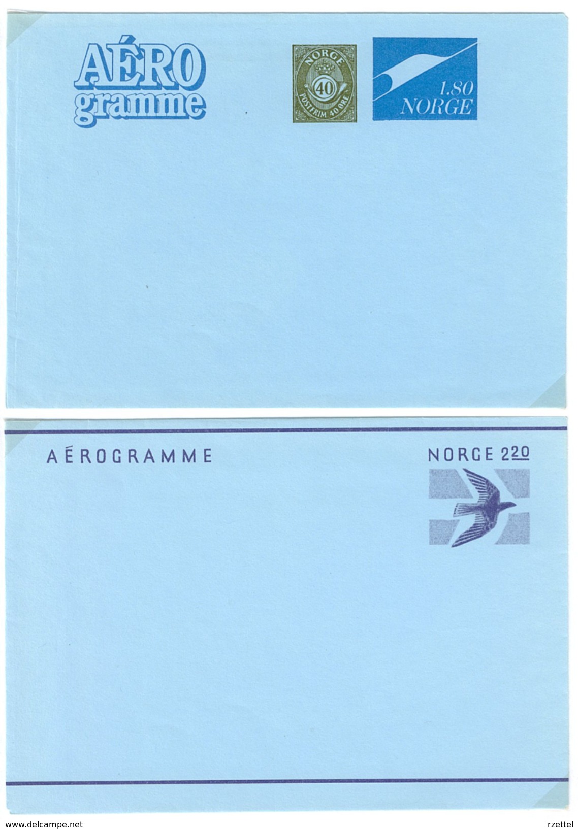Norwegen, 2 Aerogramme **, - Briefe U. Dokumente