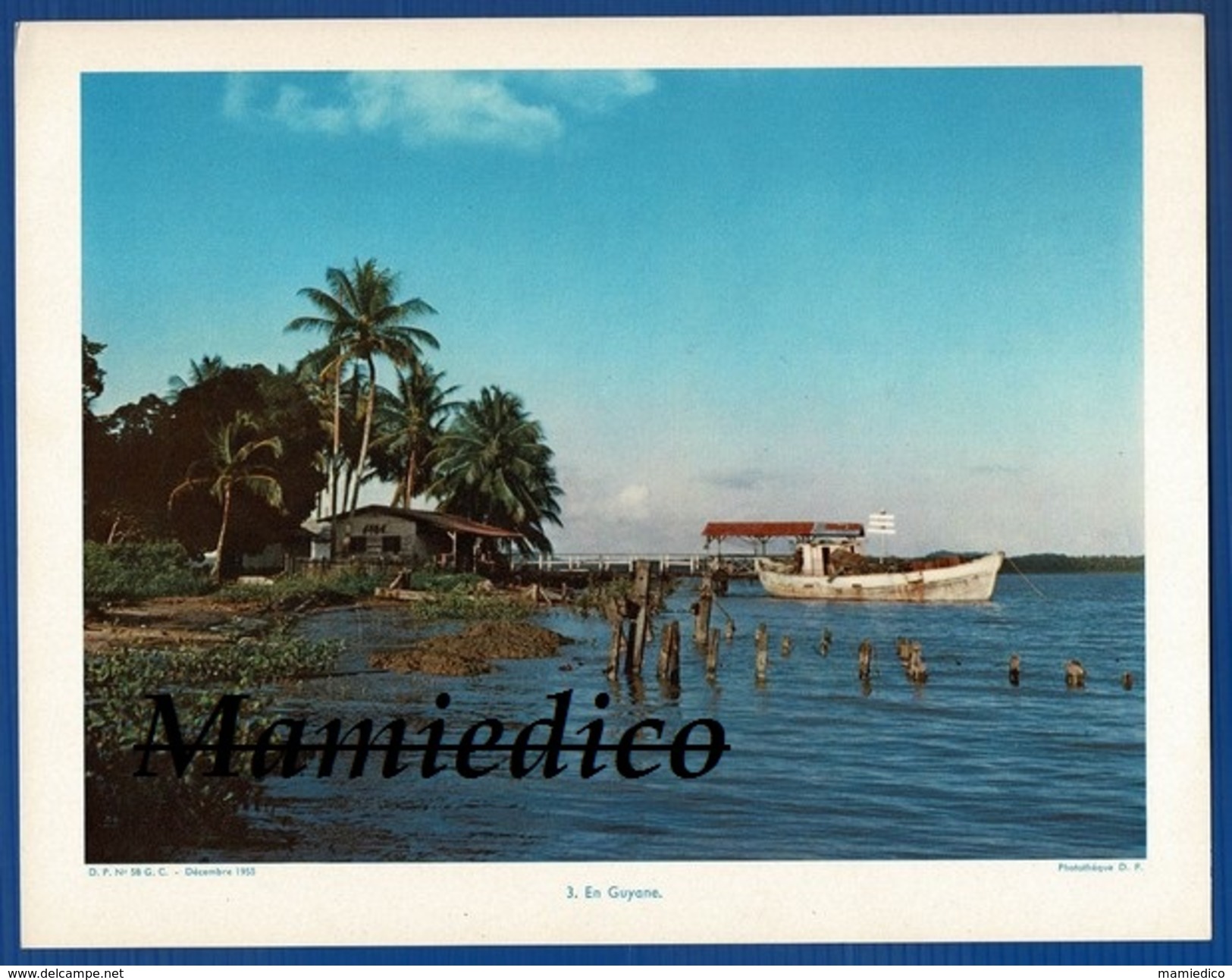 1955 " Petites colonies françaises" Guadeloupe-Guyane-Djibouti-etc... 8 Photos couleurs sur bristol rigide 21/27 cm