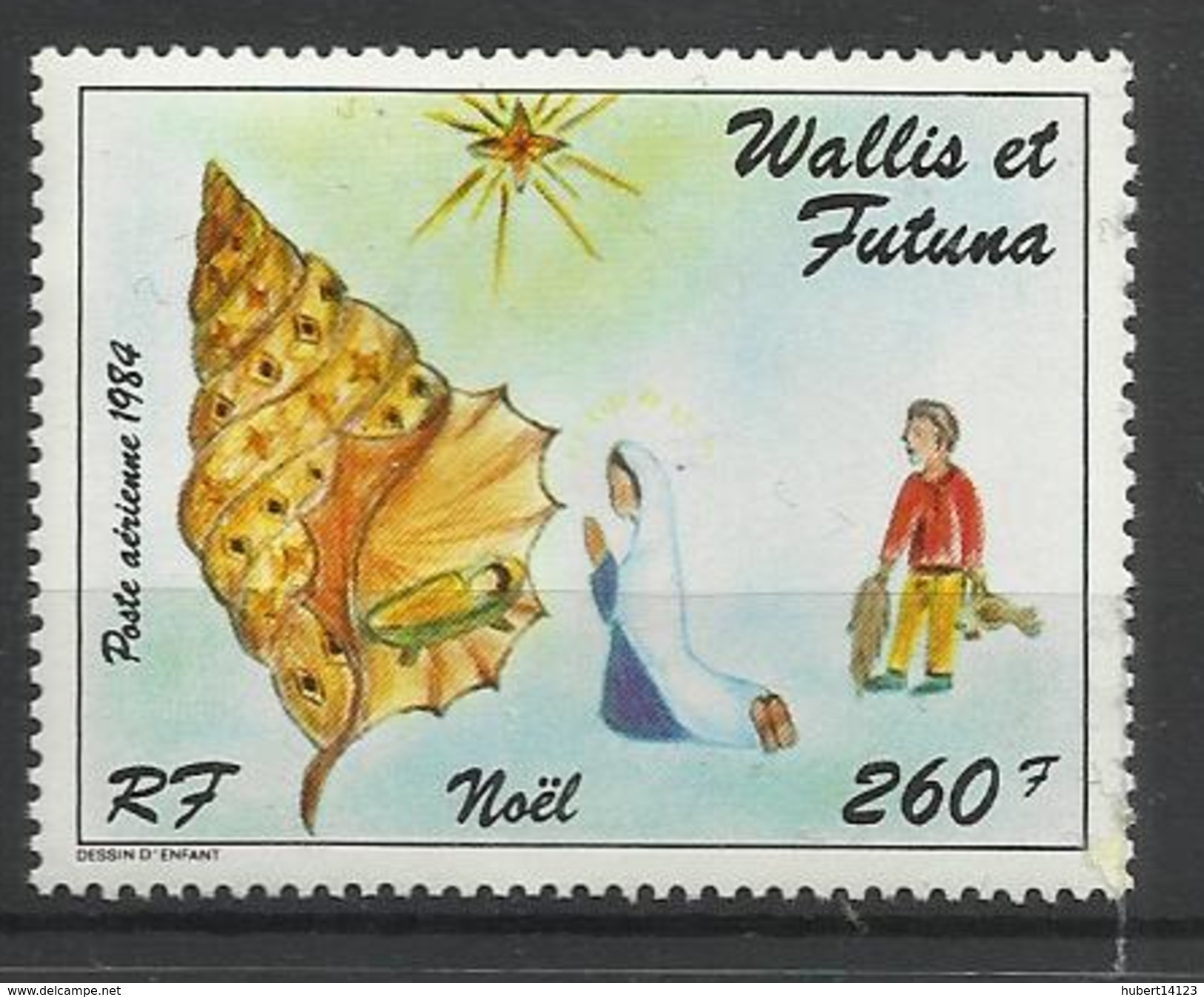WALLIS ET FUTUNA N° PA 142 1984 Neuf Sans Charnière POSTE AERIENNE - Noël Coquillage Crèche - Unused Stamps
