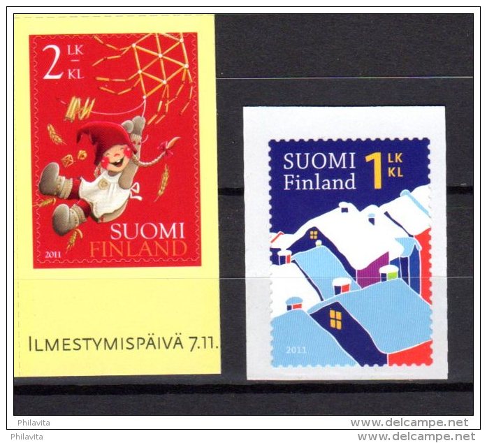 2011 Finland - Christmas - Set Of 2 S. Ahesive Stamps - MNH ** - Unused Stamps