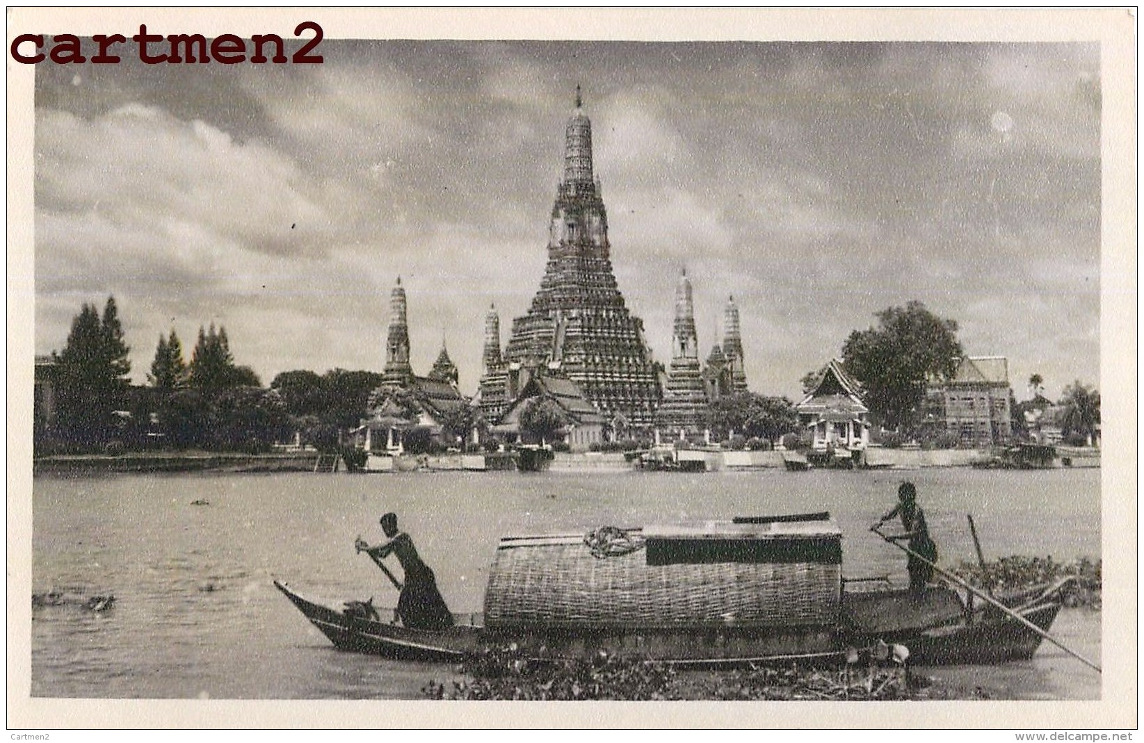 9 CARTE PHOTO : THAILANDE SIAM OLD CARD PHOTO BANGKOK MENAM TEMPLE KLONG CHAO-PHRAYA THAILAND - Thaïlande