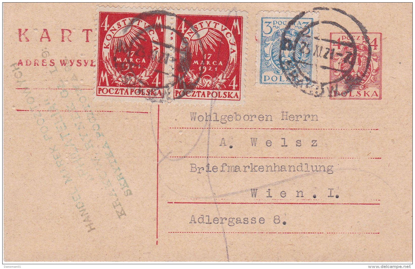 POLAND 1921 Postcard Cp 39 Used - Briefe U. Dokumente