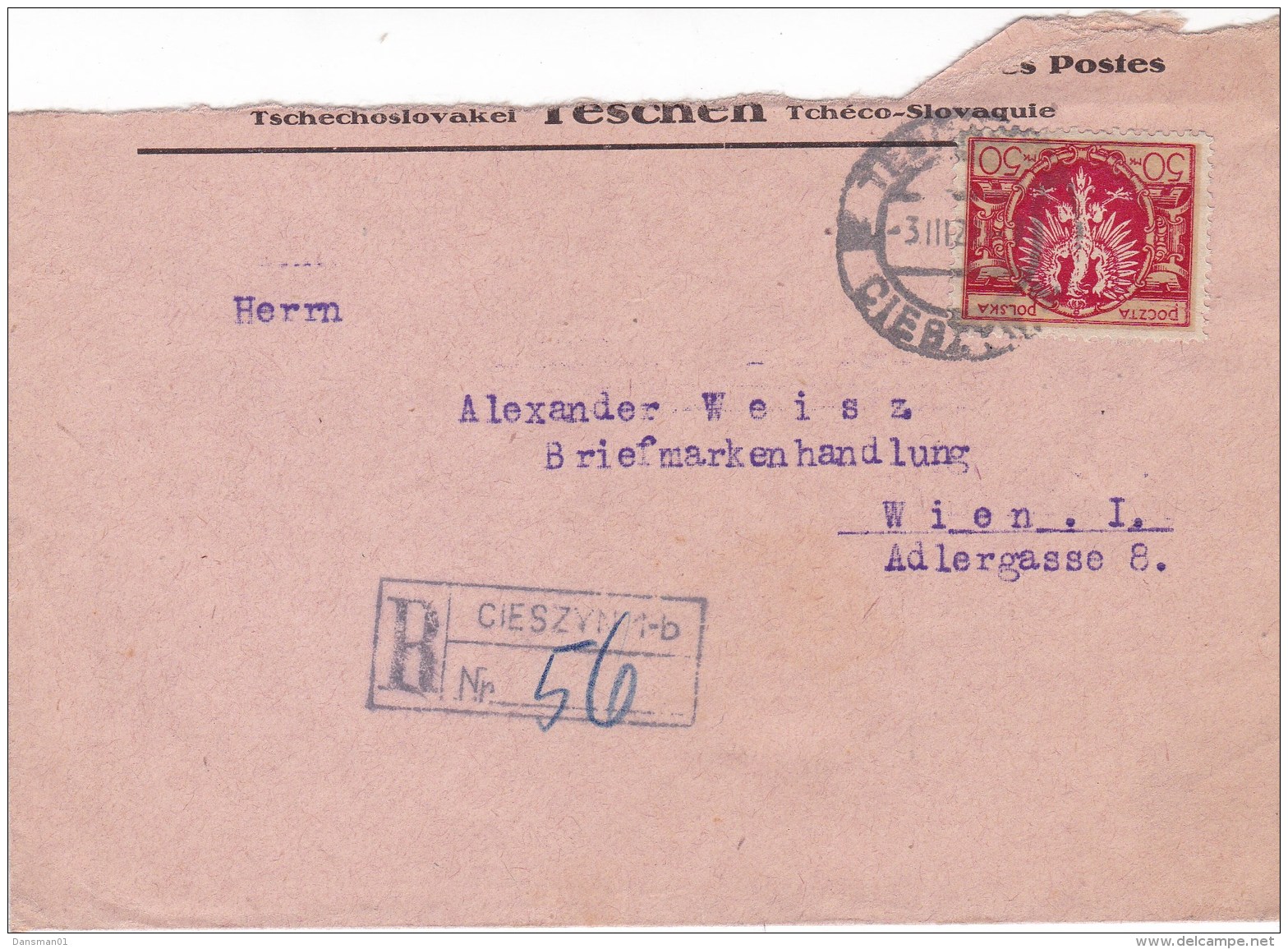 POLAND 1922 Registered Cover - Briefe U. Dokumente
