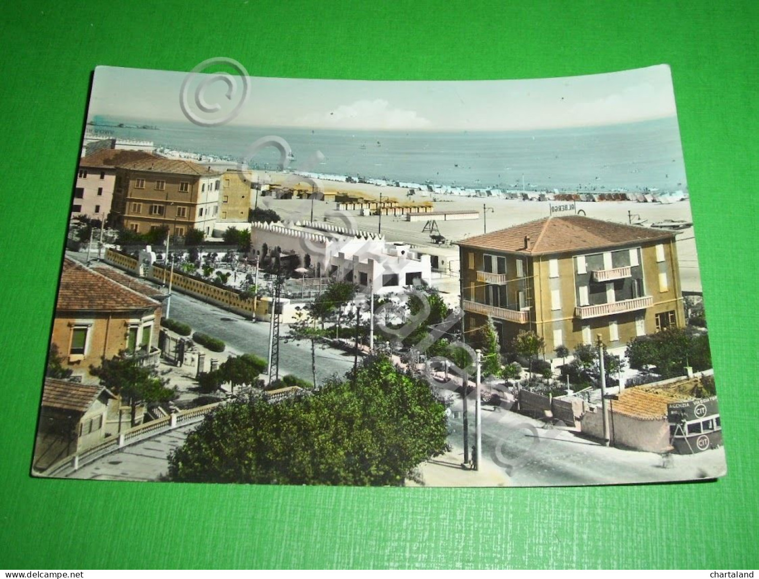 Cartolina Rimini - Spiaggia 1953. - Rimini