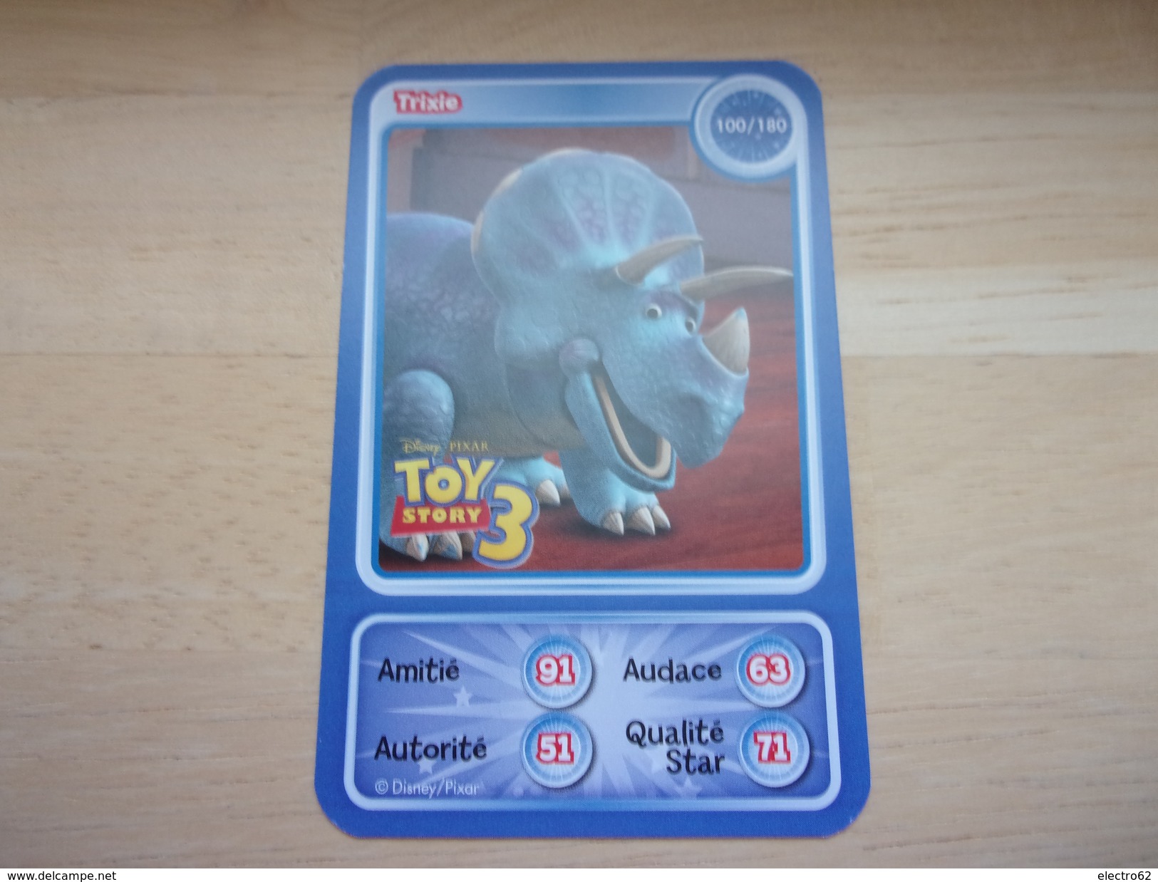 Carte Disney AUCHAN Dinosaure Trixie Tricératops TOY STORY - Other & Unclassified