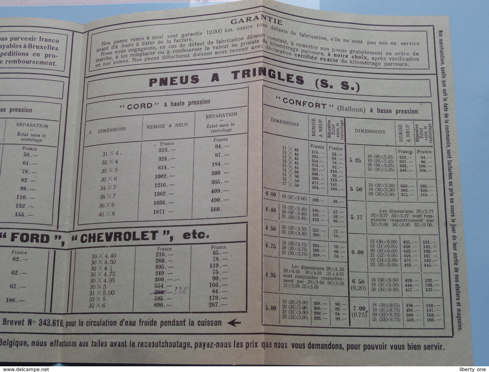 R.S.F. ( L. Smet & G. François / Collectif ) Bruxelles - Tarif N° 14 Du 25 Nov. 1929 ! - Werbung