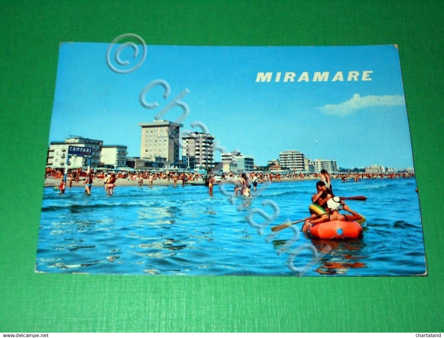 Cartolina Miramare Di Rimini - Alberghi E Spiaggia Visti Dal Mare 1965 Ca - Rimini