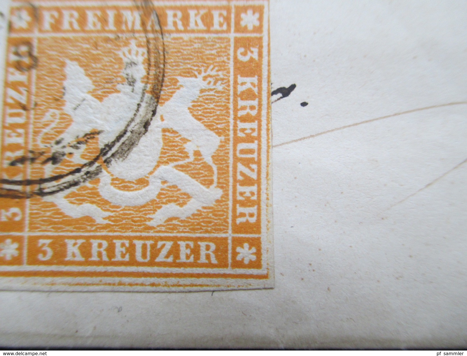 AD Württemberg 1859 Nr. 12 ?! EF Merch..Heim. Ankunftsstempel Kupferzell. 3 Stempel - Briefe U. Dokumente