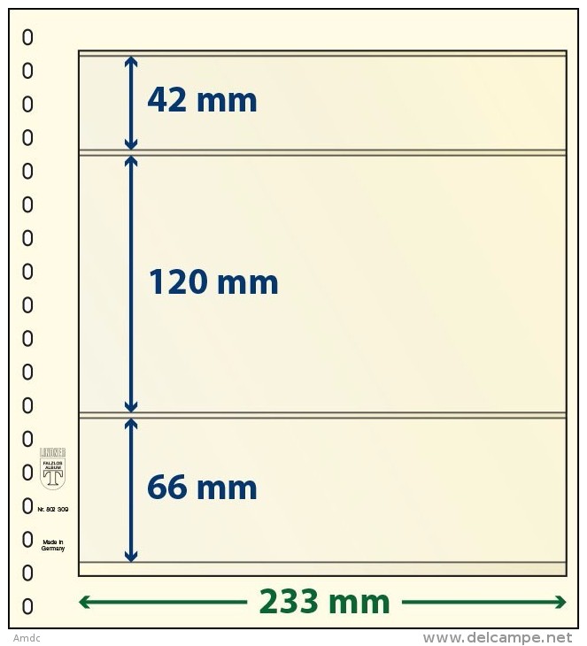 Feuilles Neutres LINDNER-T - Paquet De 10 - REF 802309 - A Bandes