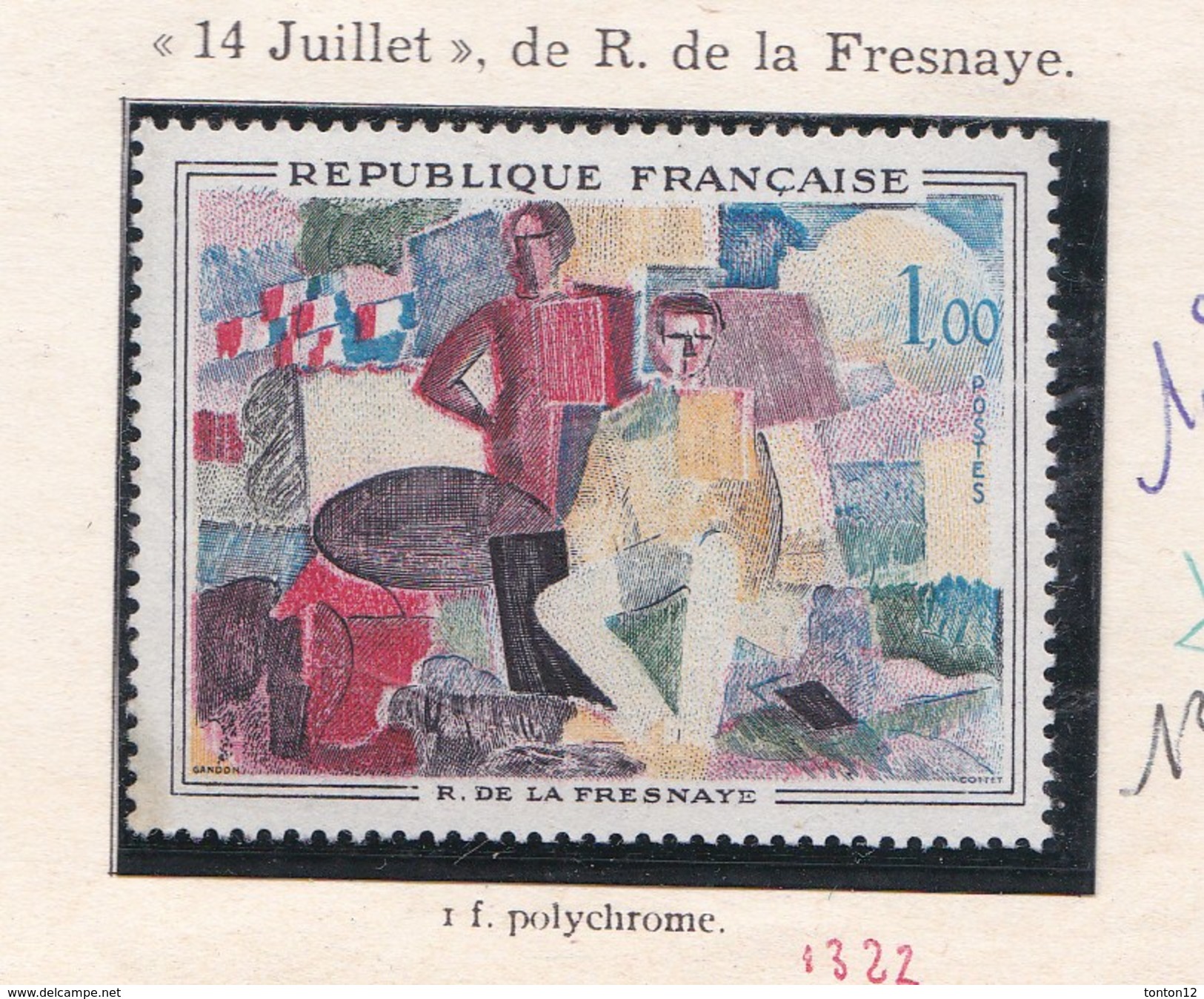 Timbres 1961 Neuf  14 JUILLET DE R DE LA FRESNAYE - Ongebruikt