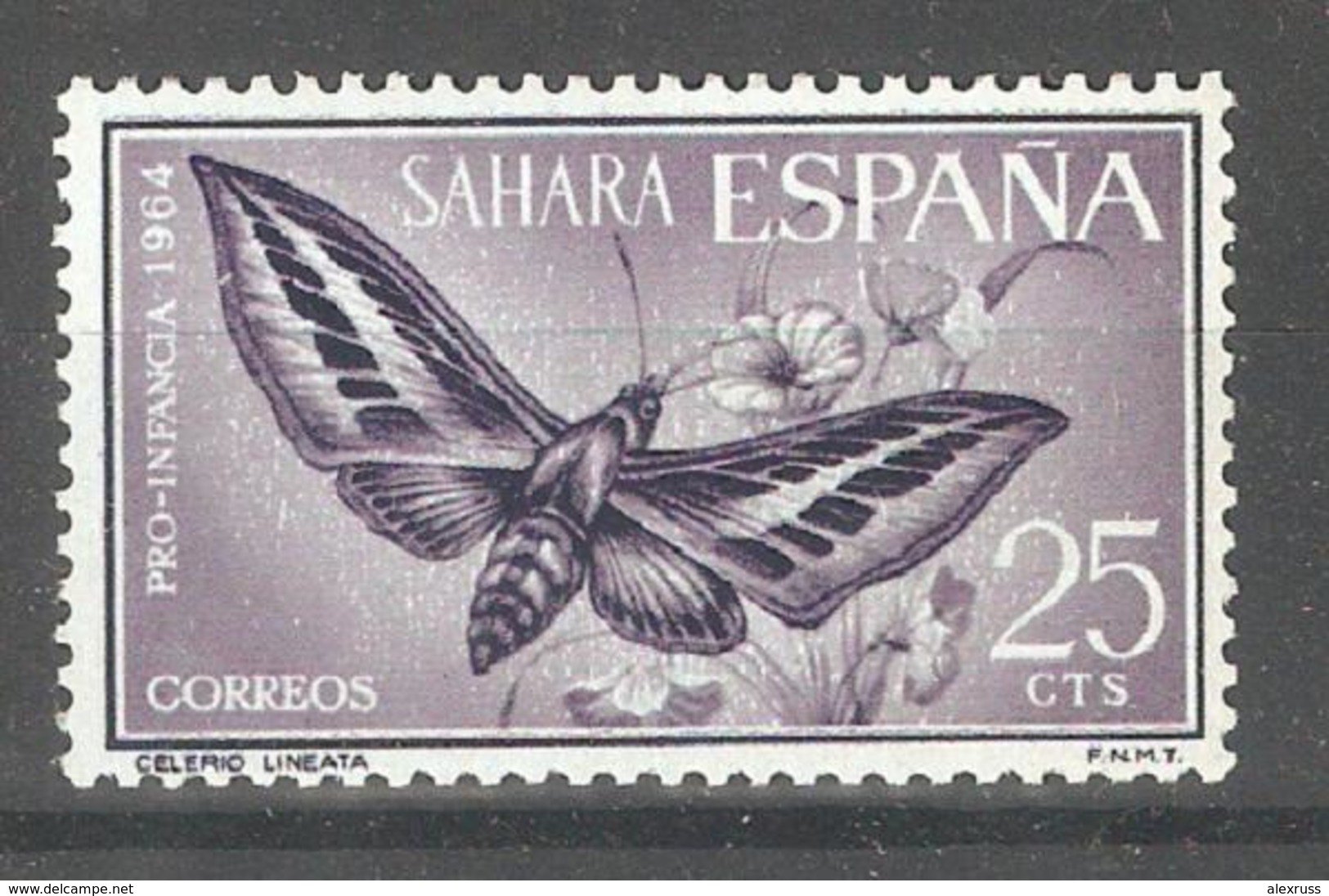 Spanish Sahara 1964, Butterflies Moth, Scott # 142, VF Mint Hinged* - Sahara Spagnolo