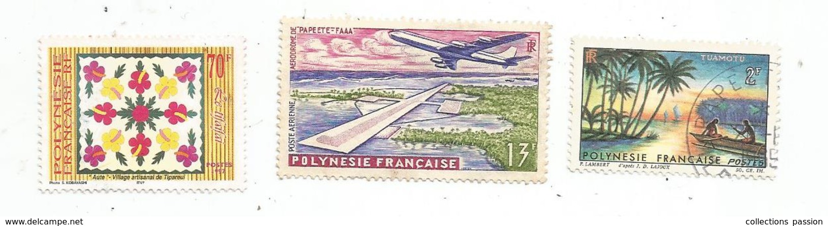 Timbre , POLYNESIE FRANCAISE , LOT DE 3 TIMBRES - Autres & Non Classés