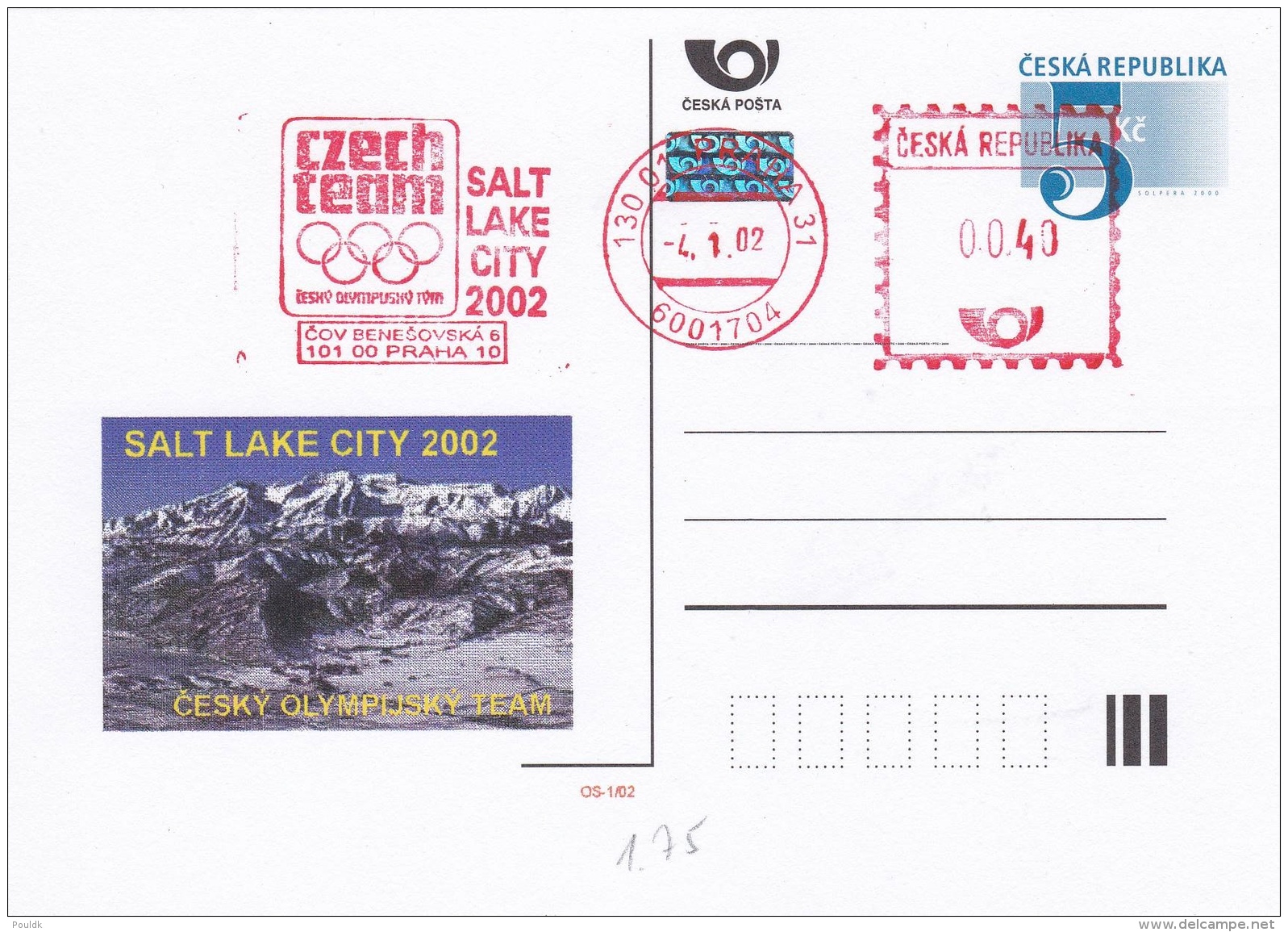 Ceska Republika Postal Stationary 2002 Salt Lake City Winter Olympic    -  Used  (T18-30) - Winter 2002: Salt Lake City - Paralympic
