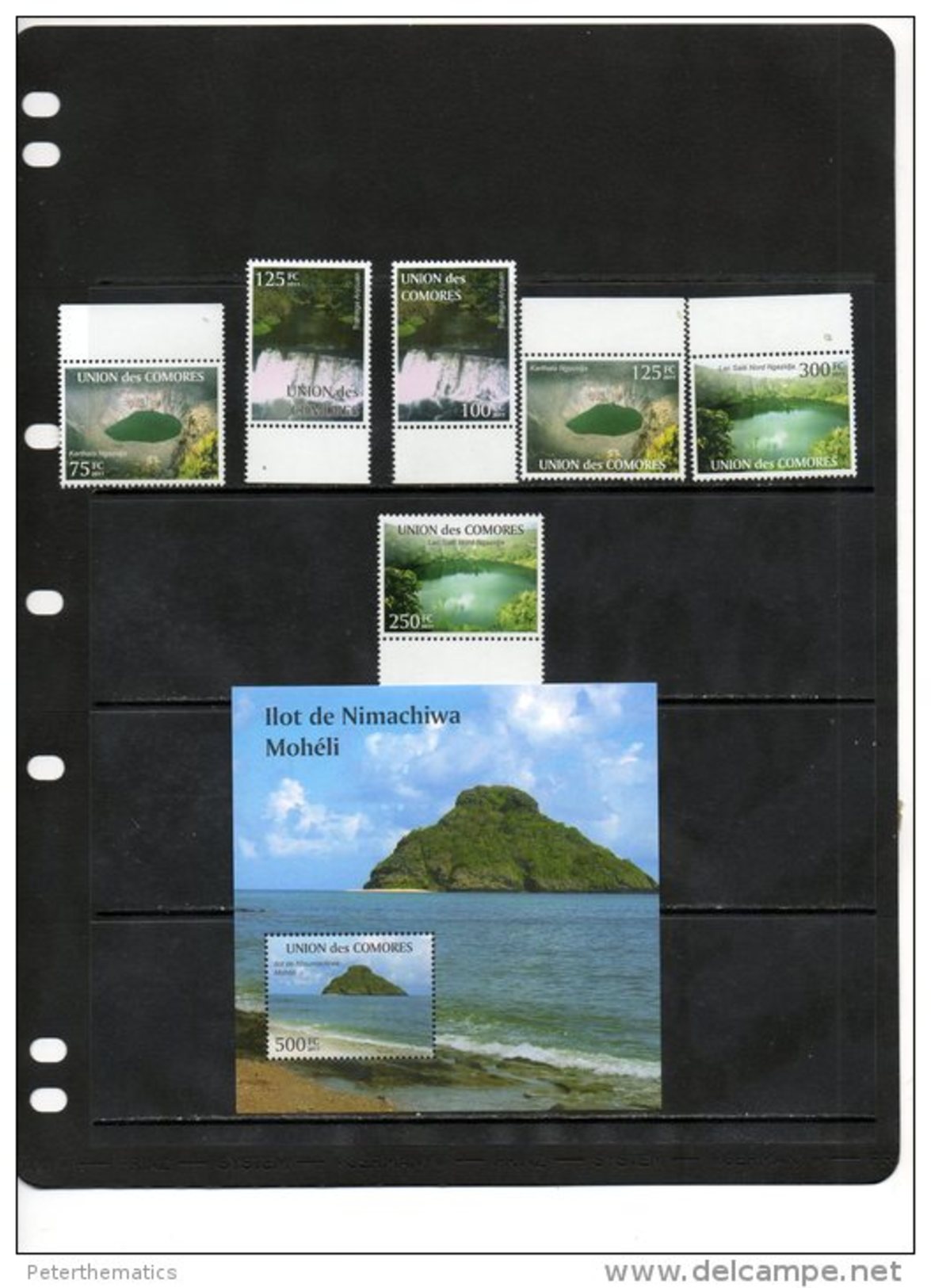 COMORES ,2011,LANDSCAPES, WATERFALLS,LAKES, BEACHES, 6v+S/SHEET, MNH - Inseln