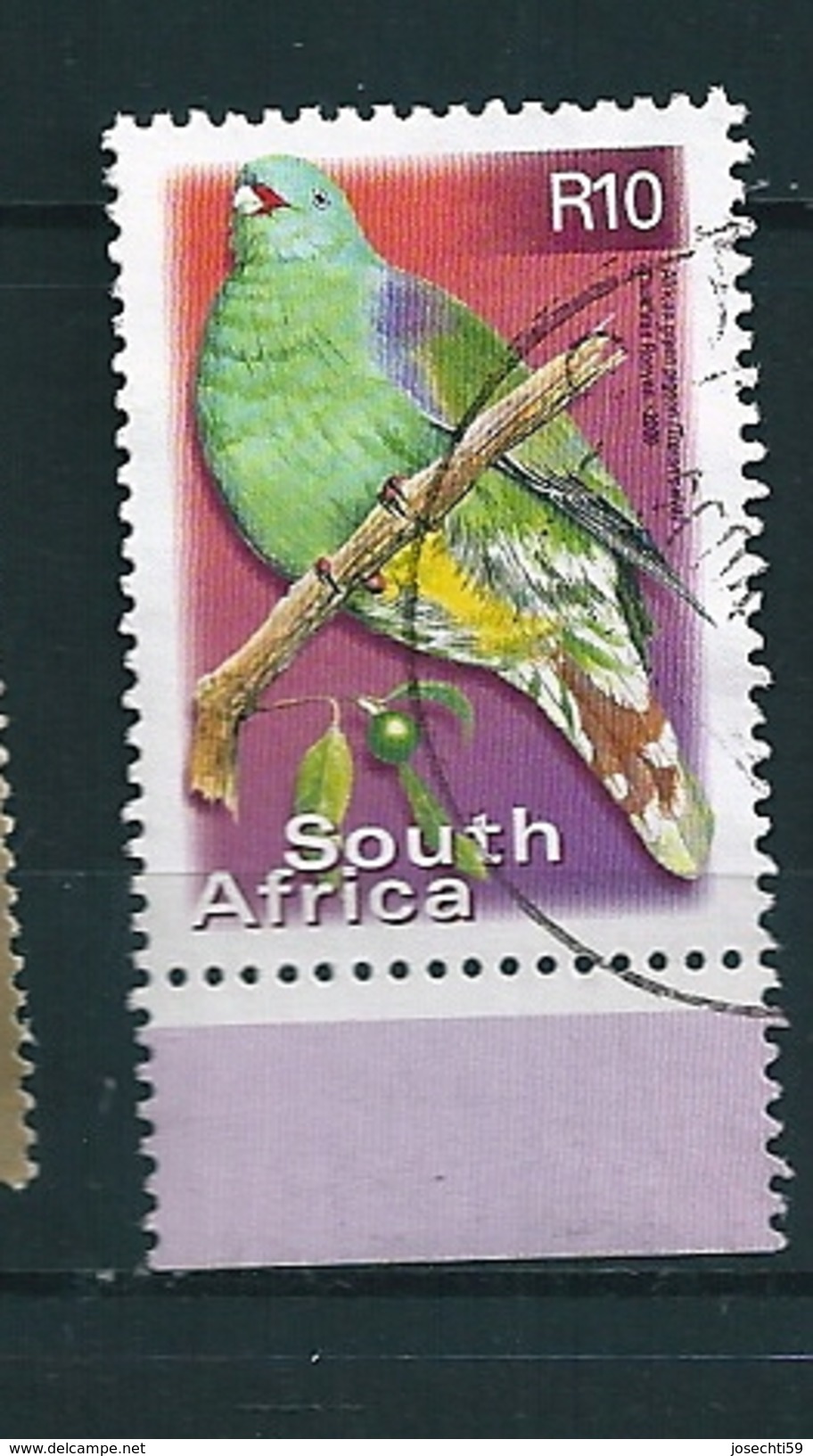 N° 1127 Pigeon Vert D'Afrique - Treron Calva Timbre Afrique Du Sud (2000) Oblitéré - Oblitérés