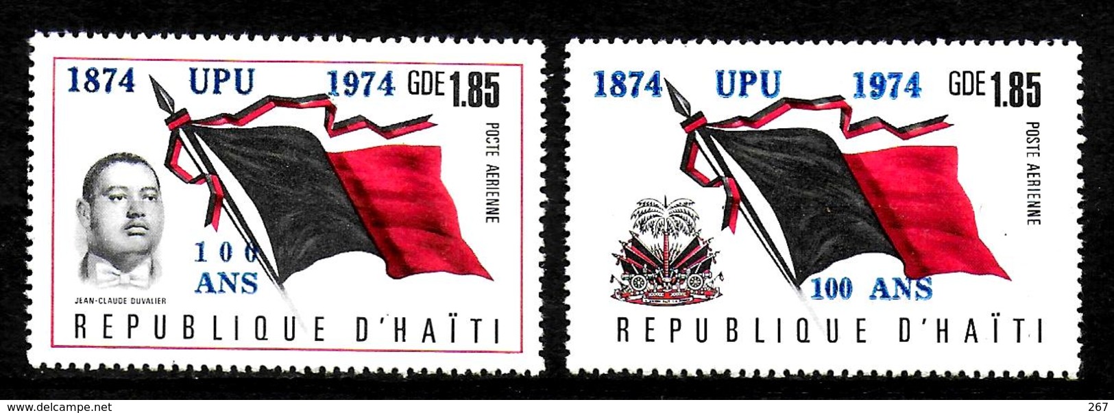 HAITI  PA 541/42  * *   SURCHARGE UPU  Poste Drapeaux - U.P.U.