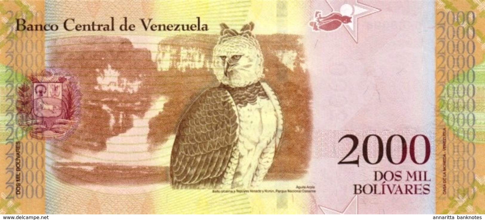 VENEZUELA 2000 BOLIVARES 2016 (2017) P-96a UNC  [VE096a] - Venezuela