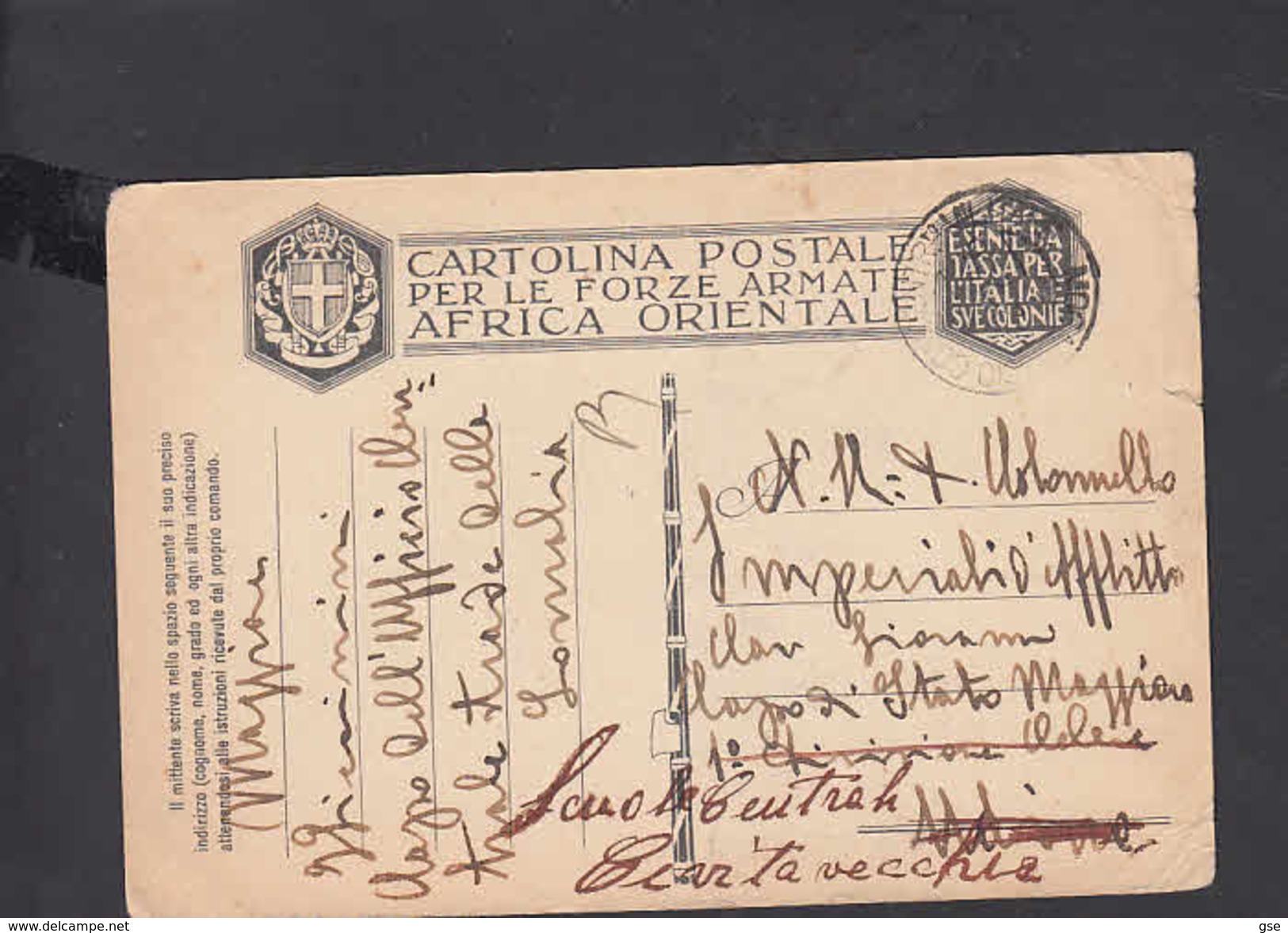 CARTOLINA POSTALE - Forze Armate - A.O.I. - 1936 - Pertile 19 - Africa Oriental Italiana