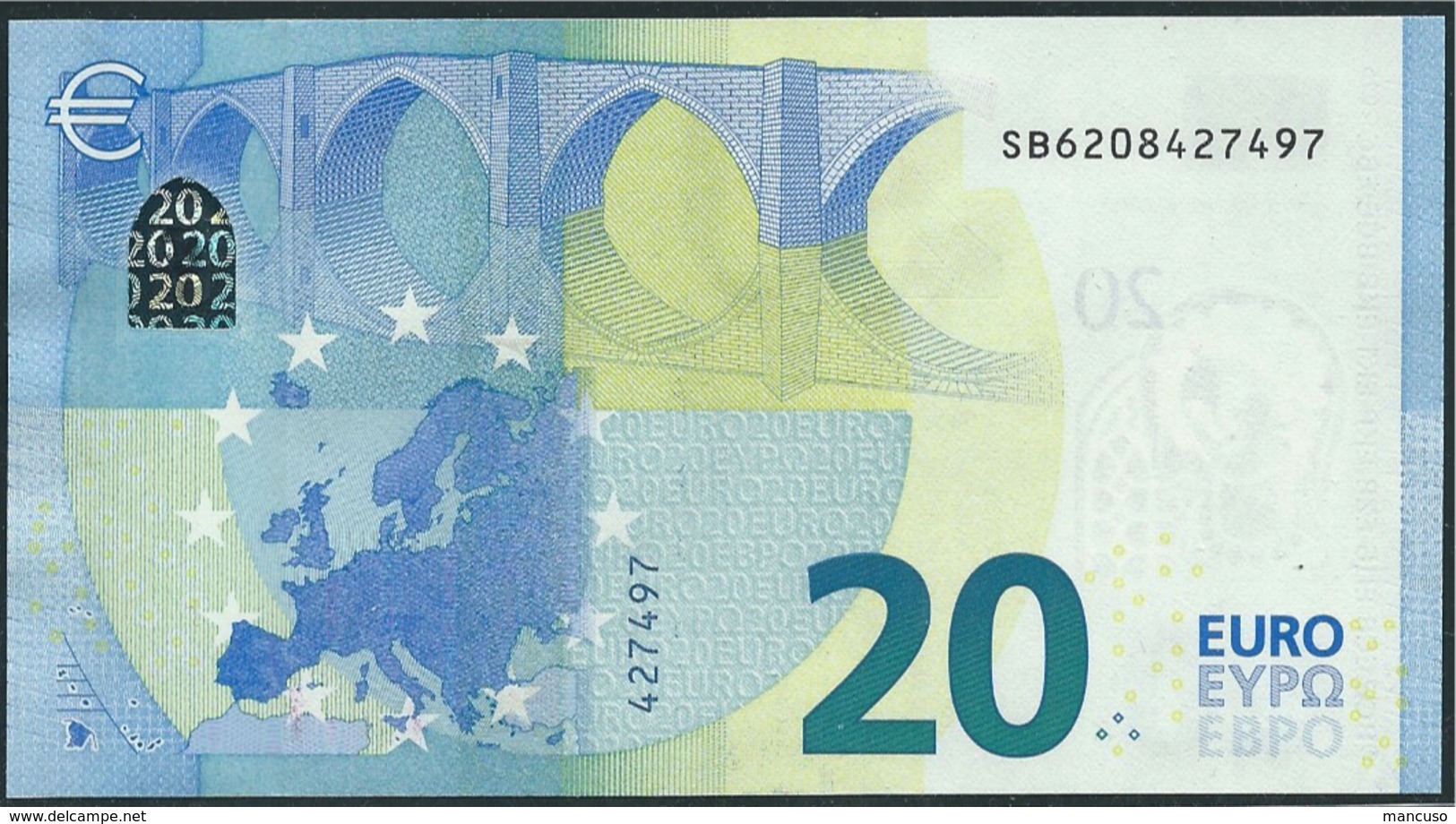 &euro; 20  ITALIA SB S006 F5  DRAGHI  UNC - 20 Euro