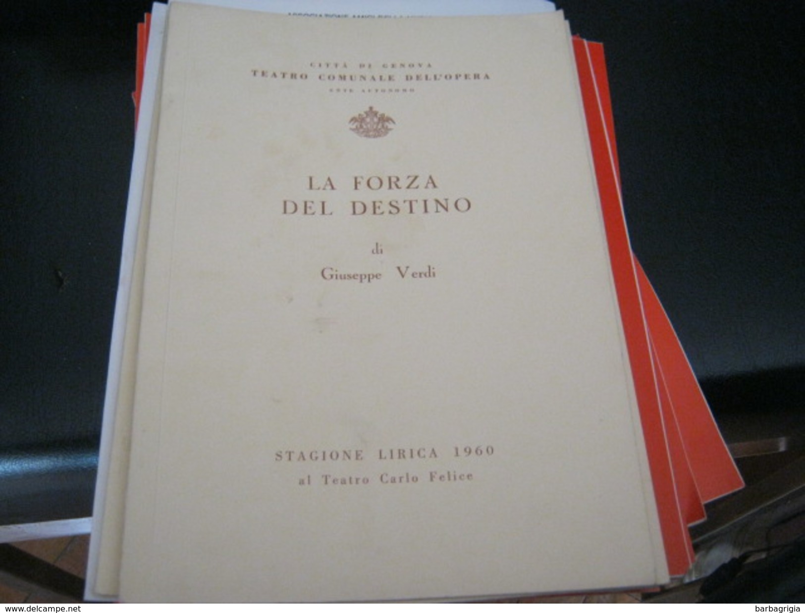 PROGRAMMA STAGIONE LIRICA 1960 -TEATRO COMUNALE DELL'OPERA GENOVA - Programmi